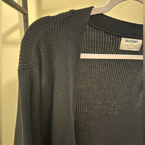 Black Ribbed Cardigan - Picture 3 of 4